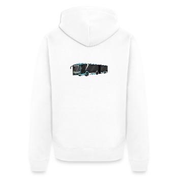 Bus, Schulbus, Busfahrer - Unisex Premium Bio Zip Hoodie - Weiß - Hinten - Thijin (182cm)