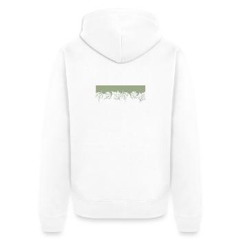 Natur Blätter Laub Wald Leaf - Unisex Premium Bio Zip Hoodie - Weiß - Hinten - Thijin (182cm)