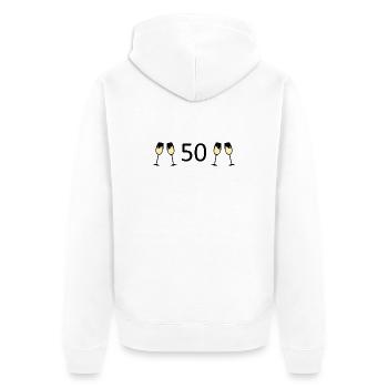 50th Birthday 50 Years Anniversary 50 Number 50 Black - Unisex Premium Organic Zip Hoodie - white - Back - Thijin (182cm)