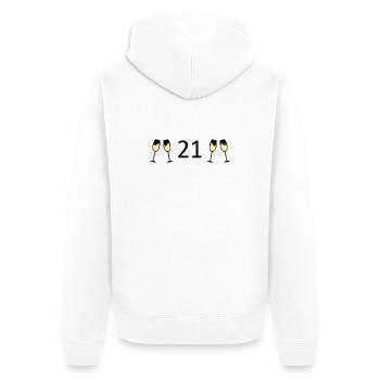 21st Birthday 21 Years Anniversary 21 Years Number 21 - Unisex Premium Organic Zip Hoodie - white - Back - Thijin (182cm)