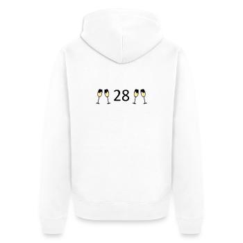28.Geburtstag 28 Jahre Jubiläum 28 Jahre Zahl 28 - Unisex Premium Bio Zip Hoodie - Weiß - Hinten - Thijin (182cm)
