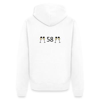 58th Birthday 58 Years Anniversary 58 Number 58 - Unisex Premium Organic Zip Hoodie - white - Back - Thijin (182cm)