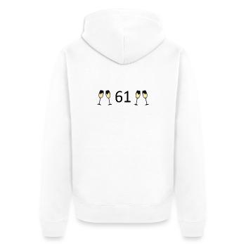 61st Birthday 61 Years Jubilee 61 Number 61 black - Unisex Premium Organic Zip Hoodie - white - Back - Thijin (182cm)