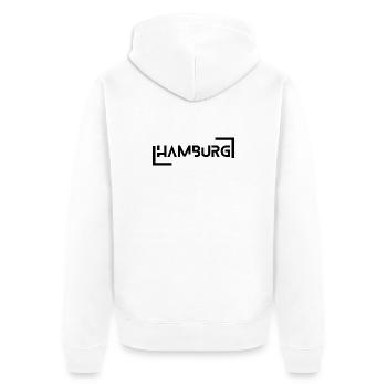 Hamburg - Unisex Premium Organic Zip Hoodie - white - Back - Thijin (182cm)