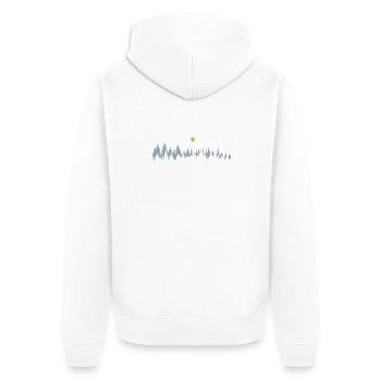 Moonlit Forest Bicycle Scene - Unisex Premium Organic Zip Hoodie - white - Back - Thijin (182cm)