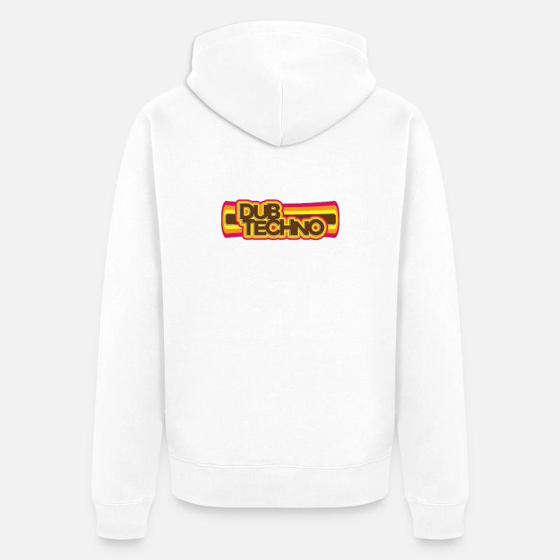 Dub Techno Rétro Psychédélisme - Veste à capuche bio Premium Unisexe - blanc
