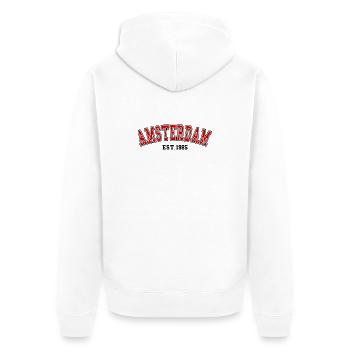 Amsterdam Est.1985 - Veste à capuche bio Premium Unisexe - blanc - Dos - Thijin (182cm)
