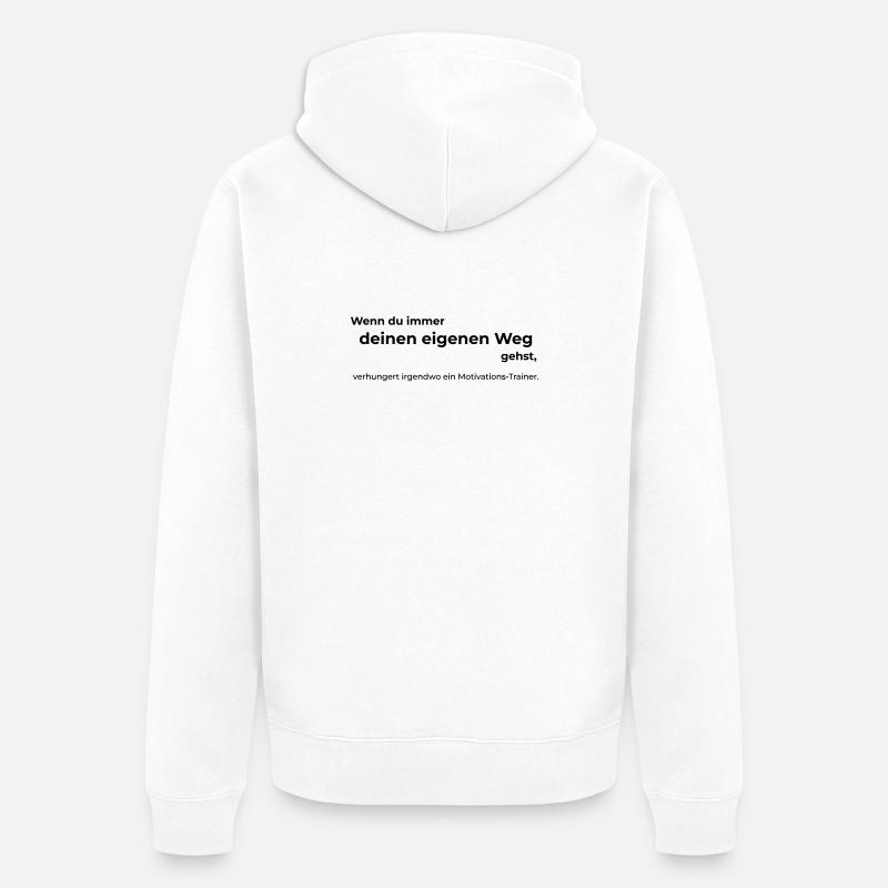 Motivationstrainer - Unisex Premium Bio Zip Hoodie - Weiß