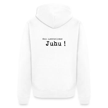 express yay - Unisex Premium Organic Zip Hoodie - white - Back - Thijin (182cm)