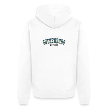 Göteborg Est. 1965 - Unisex Premium Bio Zip Hoodie - Weiß - Hinten - Thijin (182cm)