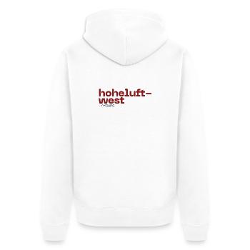 Hoheluft West Hamburg Logo Typo - Unisex Premium Bio Zip Hoodie - Weiß - Hinten - Thijin (182cm)