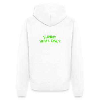 Nur sonnige Vibes - Unisex Premium Bio Zip Hoodie - Weiß - Hinten - Thijin (182cm)