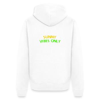 Sunny Vibes Only Typografie T-Shirt - Unisex Premium Bio Zip Hoodie - Weiß - Hinten - Thijin (182cm)