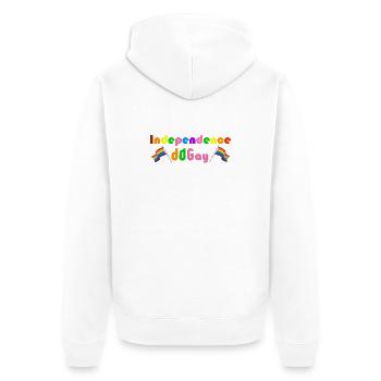 Independence Gay Rainbow - Unisex Premium Organic Zip Hoodie - white - Back - Thijin (182cm)