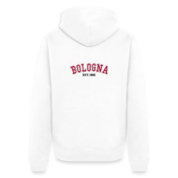 Bologna Est. 1995 - Unisex Premium Organic Zip Hoodie - white - Back - Thijin (182cm)