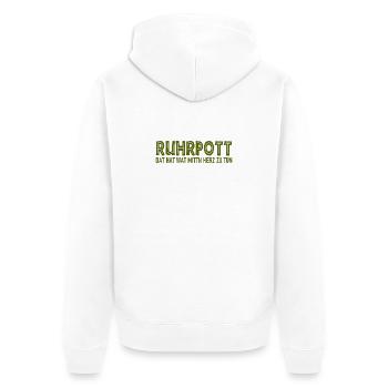 Ruhrpott - Dat hat wat mittn Herz zu tun - Unisex Premium Organic Zip Hoodie - white - Back - Thijin (182cm)