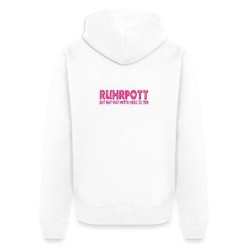 Ruhrpott - Dat hat wat mittn Herz zu tun - Unisex Premium Organic Zip Hoodie - white - Back - Thijin (182cm)