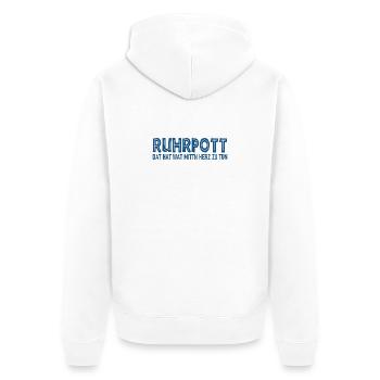 Ruhrpott - Dat hat wat mittn Herz zu tun - Unisex Premium Organic Zip Hoodie - white - Back - Thijin (182cm)