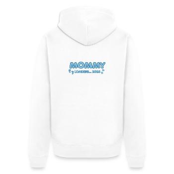 Mommy Loading 2026 - Unisex Premium Bio Zip Hoodie - Weiß - Hinten - Thijin (182cm)