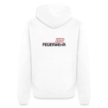 Fire Brigade 112 Neon Lines - Unisex Premium Organic Zip Hoodie - white - Back - Thijin (182cm)