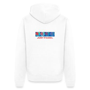 Just Hide Padel - Unisex Premium Organic Zip Hoodie - white - Back - Thijin (182cm)