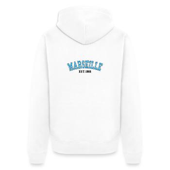 Marseille Fondée en 1966 - Veste à capuche bio Premium Unisexe - blanc - Dos - Thijin (182cm)