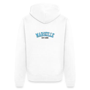 Marseille Fondé en 2006 - Veste à capuche bio Premium Unisexe - blanc - Dos - Thijin (182cm)