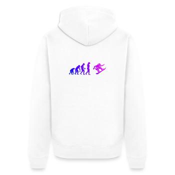 Œuvres de snowboard pour votre tenue féminine - Veste à capuche bio Premium Unisexe - blanc - Dos - Thijin (182cm)