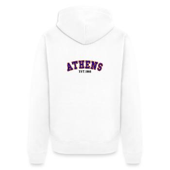 Athens Est. 1966 - Unisex Premium Organic Zip Hoodie - white - Back - Thijin (182cm)