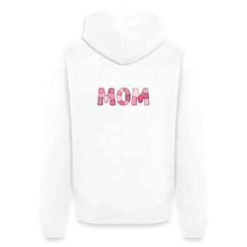 Mom Pink Patchwork Mother Motif - Unisex Premium Organic Zip Hoodie - white - Back - Thijin (182cm)