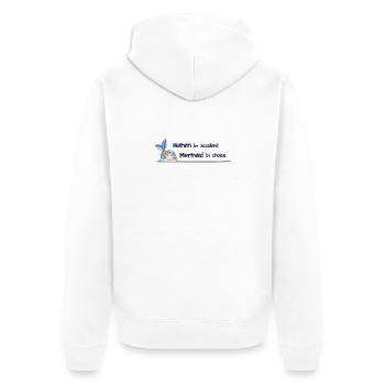 Mermaid by Choice – Magical Watercolor Saying - Unisex Premium Organic Zip Hoodie - white - Back - Thijin (182cm)