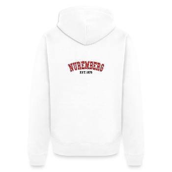 Nuremberg fondée en 1976 - Veste à capuche bio Premium Unisexe - blanc - Dos - Thijin (182cm)