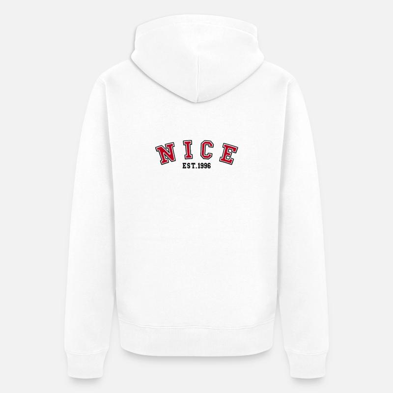Fondation de Nice en 1996 - Veste à capuche bio Premium Unisexe - blanc