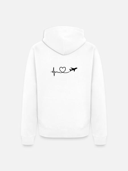 Travel Love - Unisex Premium Organic Zip Hoodie - white