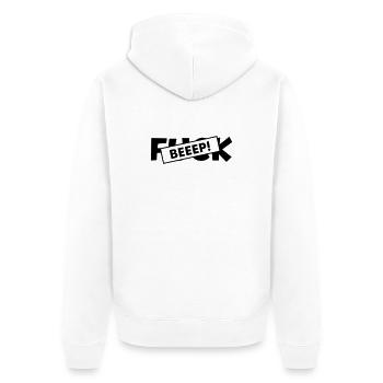 Zensur Piep Geräusch Fuck - Unisex Premium Bio Zip Hoodie - Weiß - Hinten - Thijin (182cm)