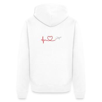 Travel - Unisex Premium Organic Zip Hoodie - white - Back - Thijin (182cm)
