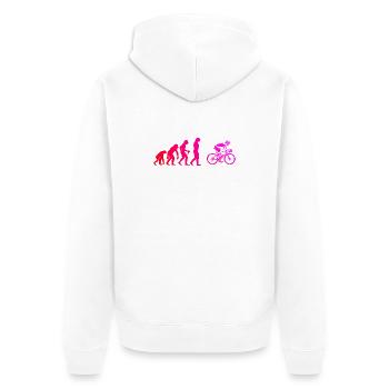 Geschenkidee für einen Roadbike mit Roadbike - Unisex Premium Bio Zip Hoodie - Weiß - Hinten - Thijin (182cm)