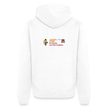 Wir löschen auch ihre Festplatte - Feuerwehr - Unisex Premium Bio Zip Hoodie - Weiß - Hinten - Thijin (182cm)