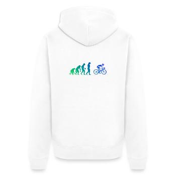 Geschenkidee für einen Roadbike mit Roadbike - Unisex Premium Bio Zip Hoodie - Weiß - Hinten - Thijin (182cm)
