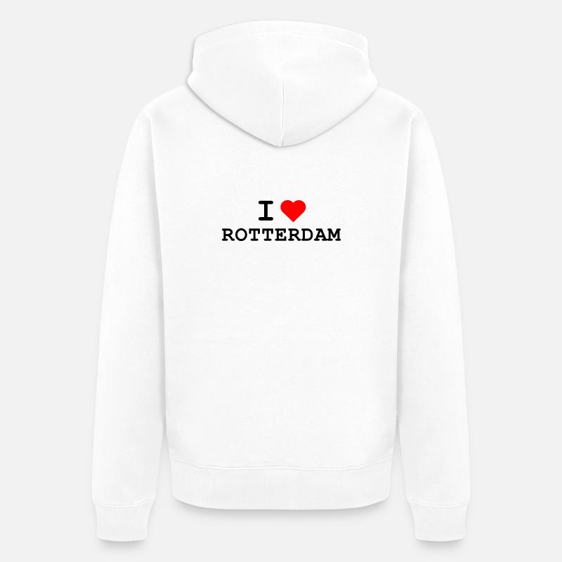 J’aime Rotterdam - Ich liebe Rotterdam - Veste à capuche bio Premium Unisexe - blanc