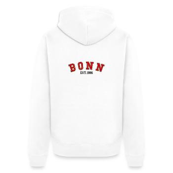 Bonn Fondé en 1996 - Veste à capuche bio Premium Unisexe - blanc - Dos - Thijin (182cm)