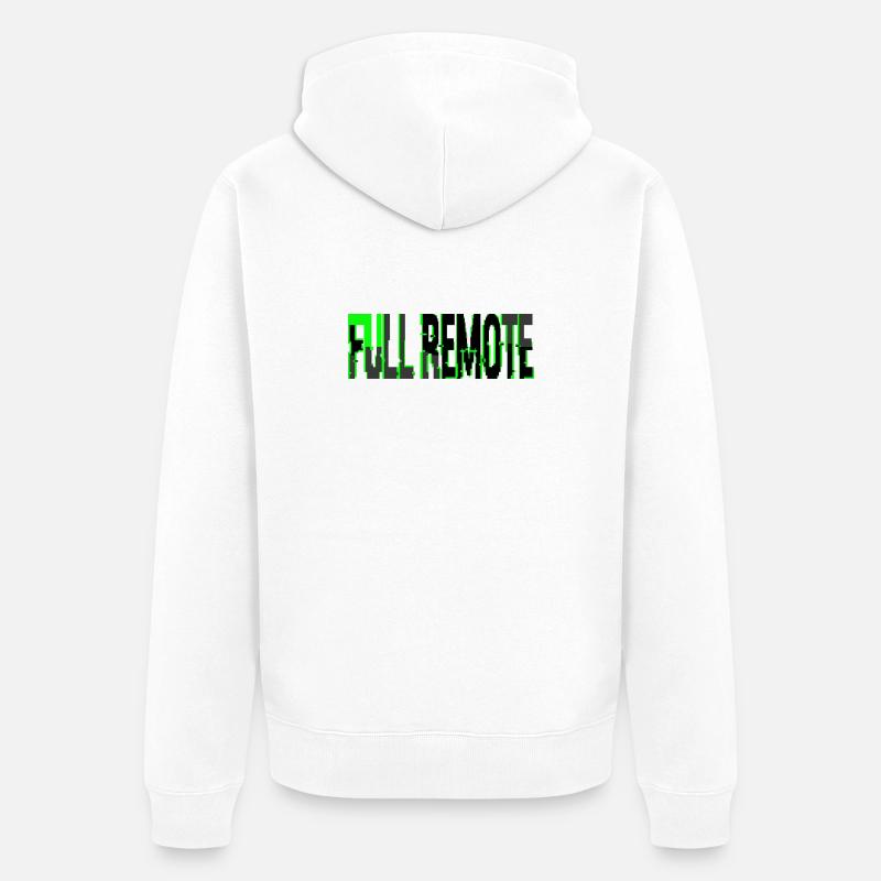 Télétravail Total Style Glitch Informatique - Veste à capuche bio Premium Unisexe - blanc