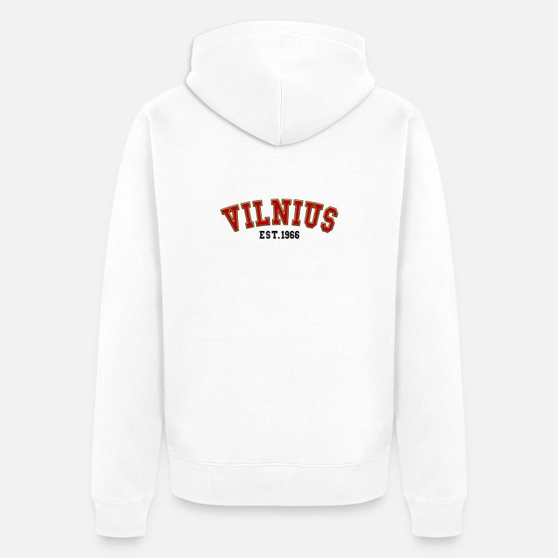 Vilnius Fondée en 1966 - Veste à capuche bio Premium Unisexe - blanc
