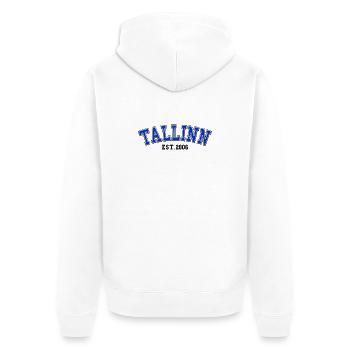 Tallinn Fondé en 2006 - Veste à capuche bio Premium Unisexe - blanc - Dos - Thijin (182cm)