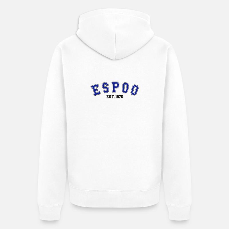 Fondation d’Espoo en 1976 - Veste à capuche bio Premium Unisexe - blanc
