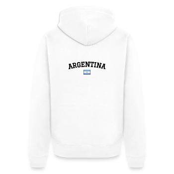 Argentinien Flagge Design Schwarz - Unisex Premium Bio Zip Hoodie - Weiß - Hinten - Thijin (182cm)