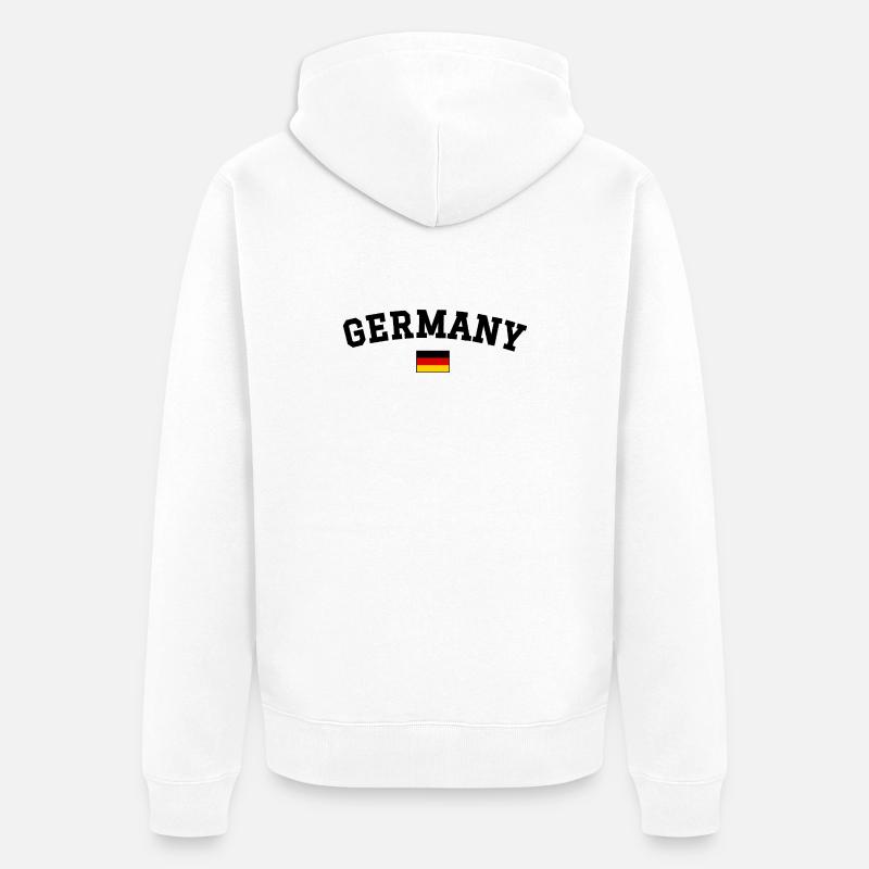 Spanien Flagge Design Englisch Schwarz - Unisex Premium Bio Zip Hoodie - Weiß