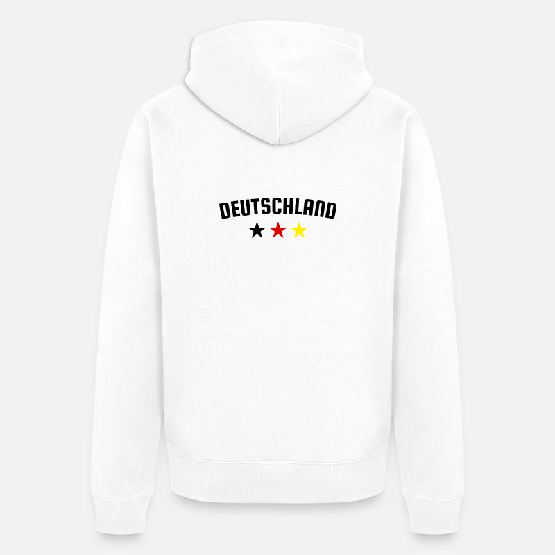 Allemagne Conception à trois étoiles - Veste à capuche bio Premium Unisexe - blanc