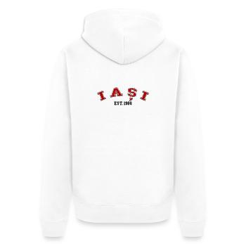 Iași, fondée en 1986 - Veste à capuche bio Premium Unisexe - blanc - Dos - Thijin (182cm)