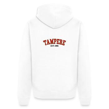 Tampere Est. 1996 - Unisex Premium Organic Zip Hoodie - white - Back - Thijin (182cm)